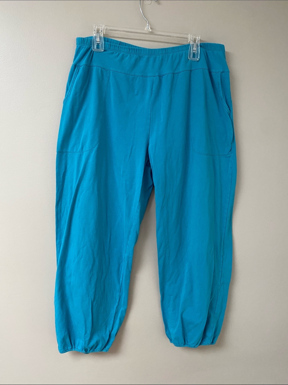 Gudrun Sjödén Harlem Pant Organic cotton/elastane jersey trousers Teal Size XL
